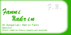 fanni makrin business card